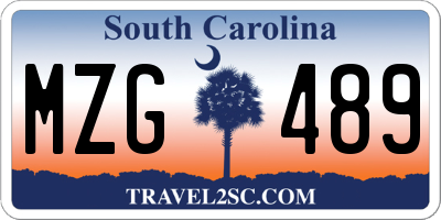 SC license plate MZG489