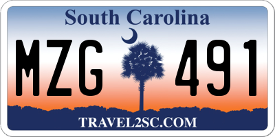 SC license plate MZG491