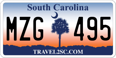 SC license plate MZG495