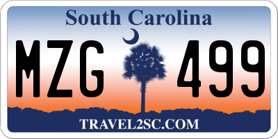 SC license plate MZG499