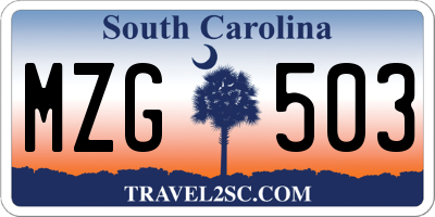 SC license plate MZG503