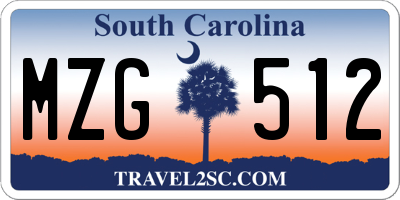 SC license plate MZG512