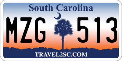 SC license plate MZG513