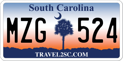 SC license plate MZG524