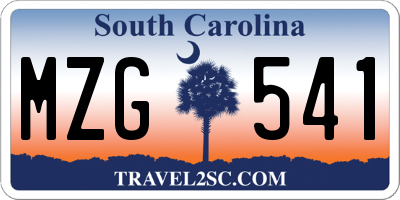 SC license plate MZG541