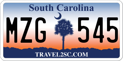 SC license plate MZG545