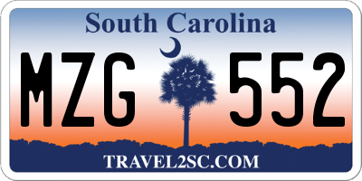 SC license plate MZG552