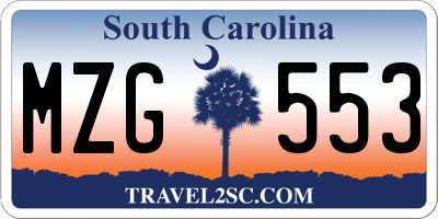 SC license plate MZG553