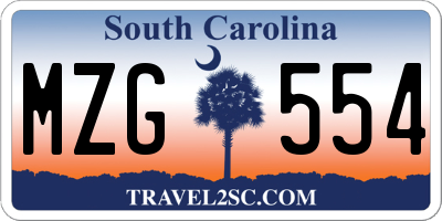 SC license plate MZG554
