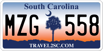 SC license plate MZG558