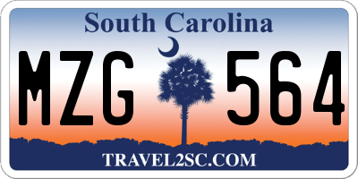 SC license plate MZG564