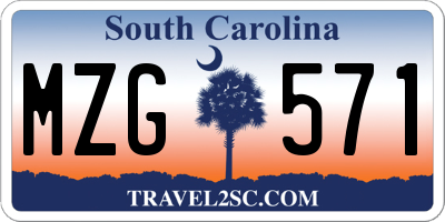 SC license plate MZG571
