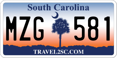 SC license plate MZG581