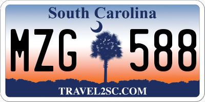 SC license plate MZG588