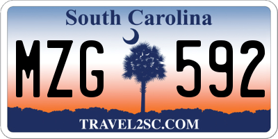 SC license plate MZG592