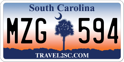 SC license plate MZG594