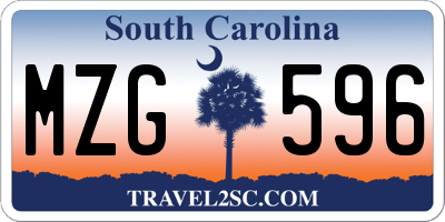 SC license plate MZG596
