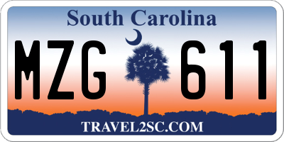 SC license plate MZG611