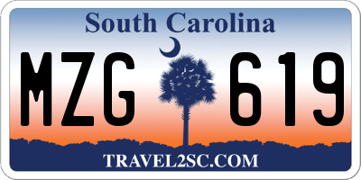 SC license plate MZG619
