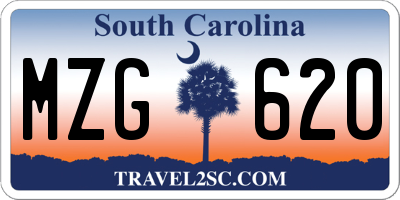 SC license plate MZG620