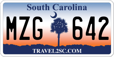 SC license plate MZG642