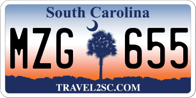 SC license plate MZG655