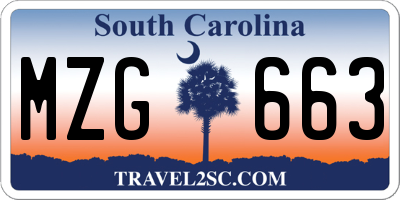 SC license plate MZG663