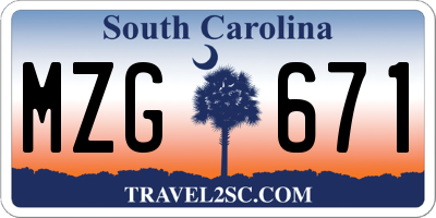 SC license plate MZG671
