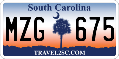 SC license plate MZG675