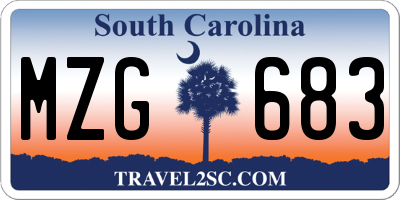 SC license plate MZG683