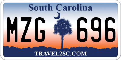 SC license plate MZG696