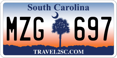 SC license plate MZG697