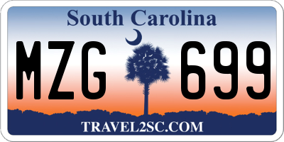 SC license plate MZG699