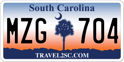 SC license plate MZG704