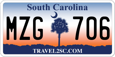 SC license plate MZG706