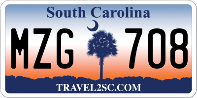 SC license plate MZG708