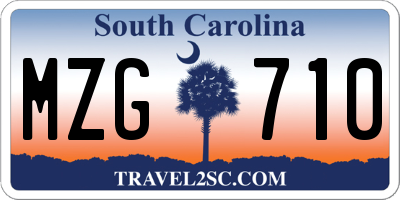 SC license plate MZG710