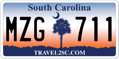 SC license plate MZG711