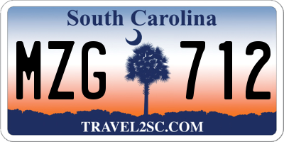 SC license plate MZG712
