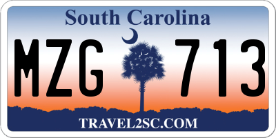 SC license plate MZG713