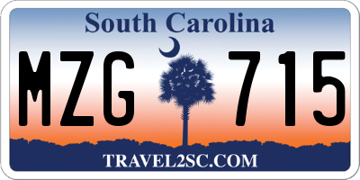 SC license plate MZG715