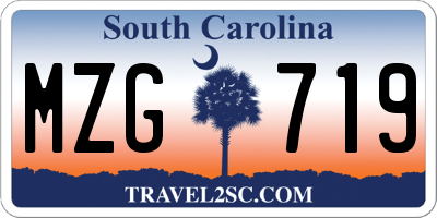 SC license plate MZG719