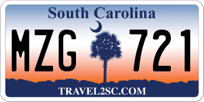 SC license plate MZG721
