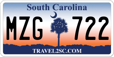 SC license plate MZG722
