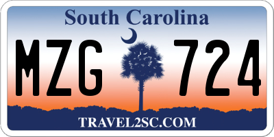 SC license plate MZG724
