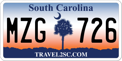 SC license plate MZG726