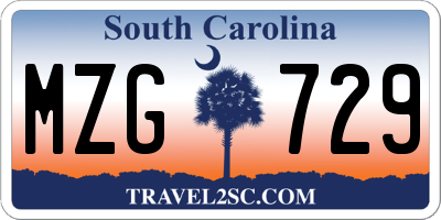 SC license plate MZG729