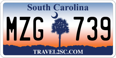 SC license plate MZG739