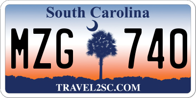 SC license plate MZG740