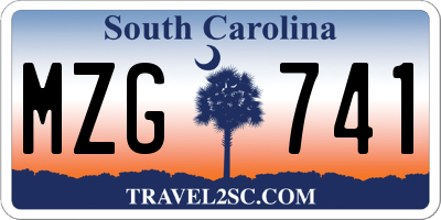 SC license plate MZG741
